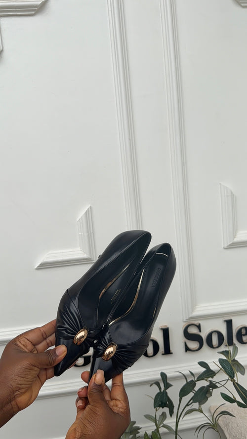 Brielle black mid heels