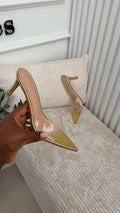 Winnie Gold PVC mules