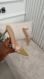 Winnie Gold PVC mules