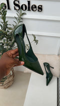 Lacey green mid pumps