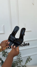 Marcia black slipper heel