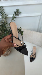 Ryn black slipper heels