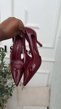 Lacey maroon mid pumps
