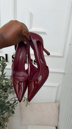 Lacey maroon mid pumps