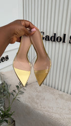 Winnie Gold PVC mules