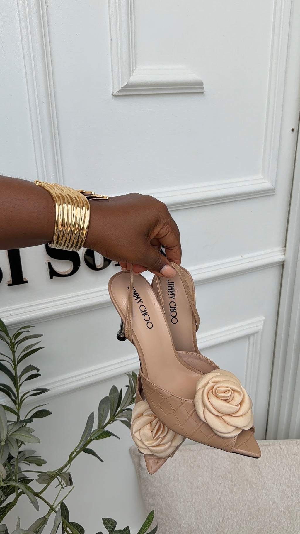 Rosy apricot sandal heels