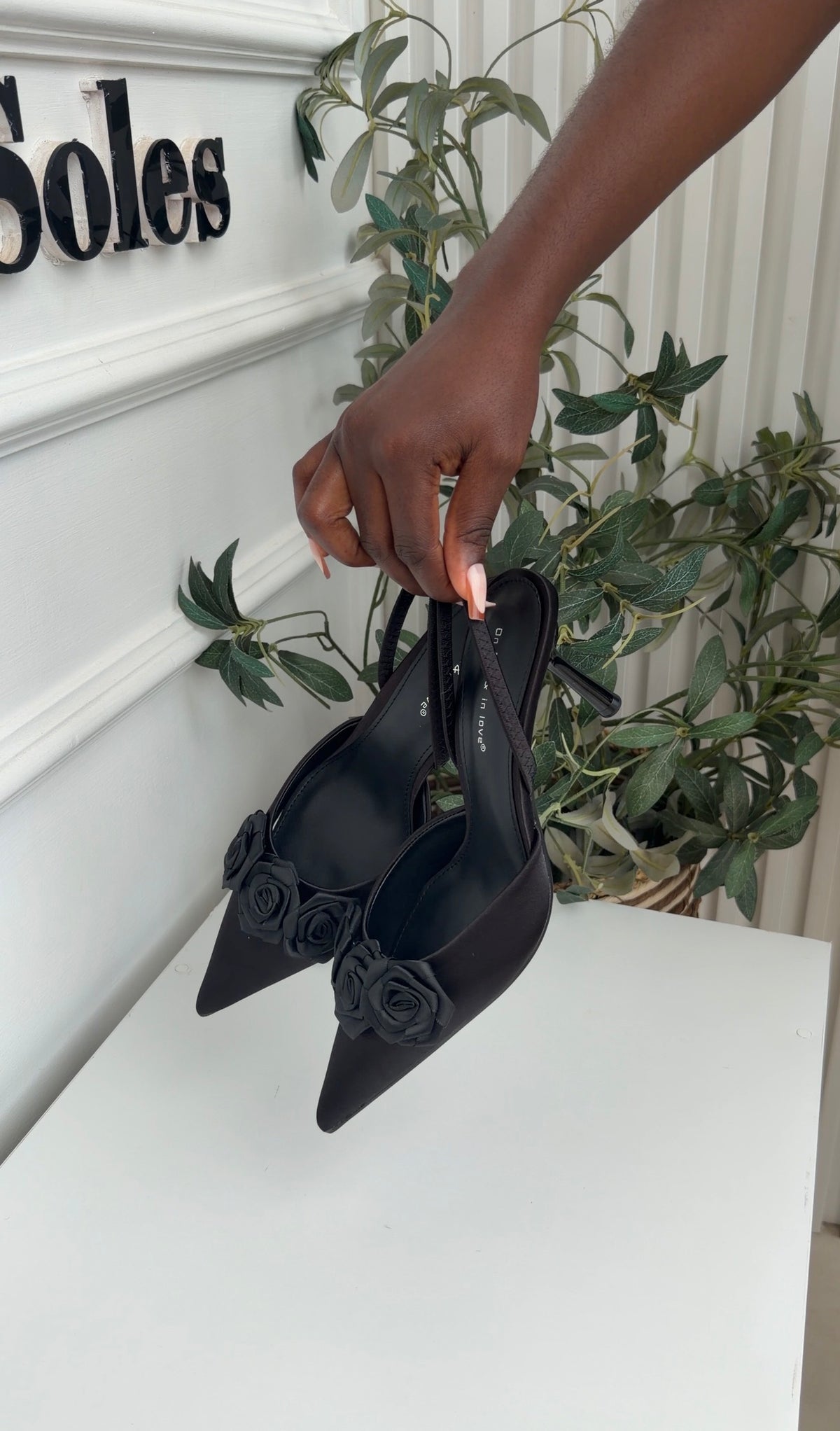 Ivy black sling back