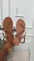 Ari brown flat sandals