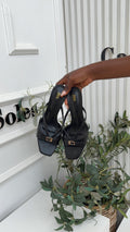 Cannes black slipper heels