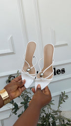 Ryn white slipper heels