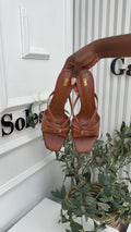 Cannes brown slipper heels