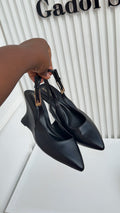 Gia black wedge shoes