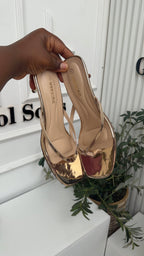 Enam gold kitten heels