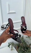 Nola black slipper heels