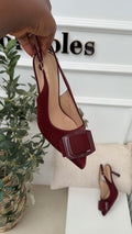 Daisy maroon sling back