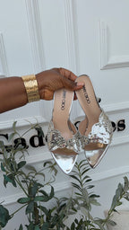 Hazel silver slipper heels