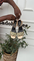 Kukua gold block sandals
