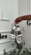 Bambi silver clear heels