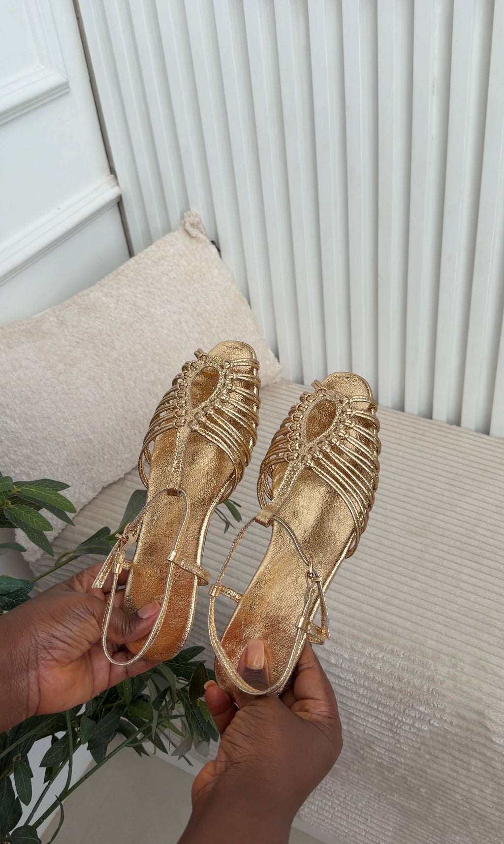 Paris gold flat sandals