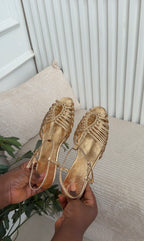 Paris gold flat sandals