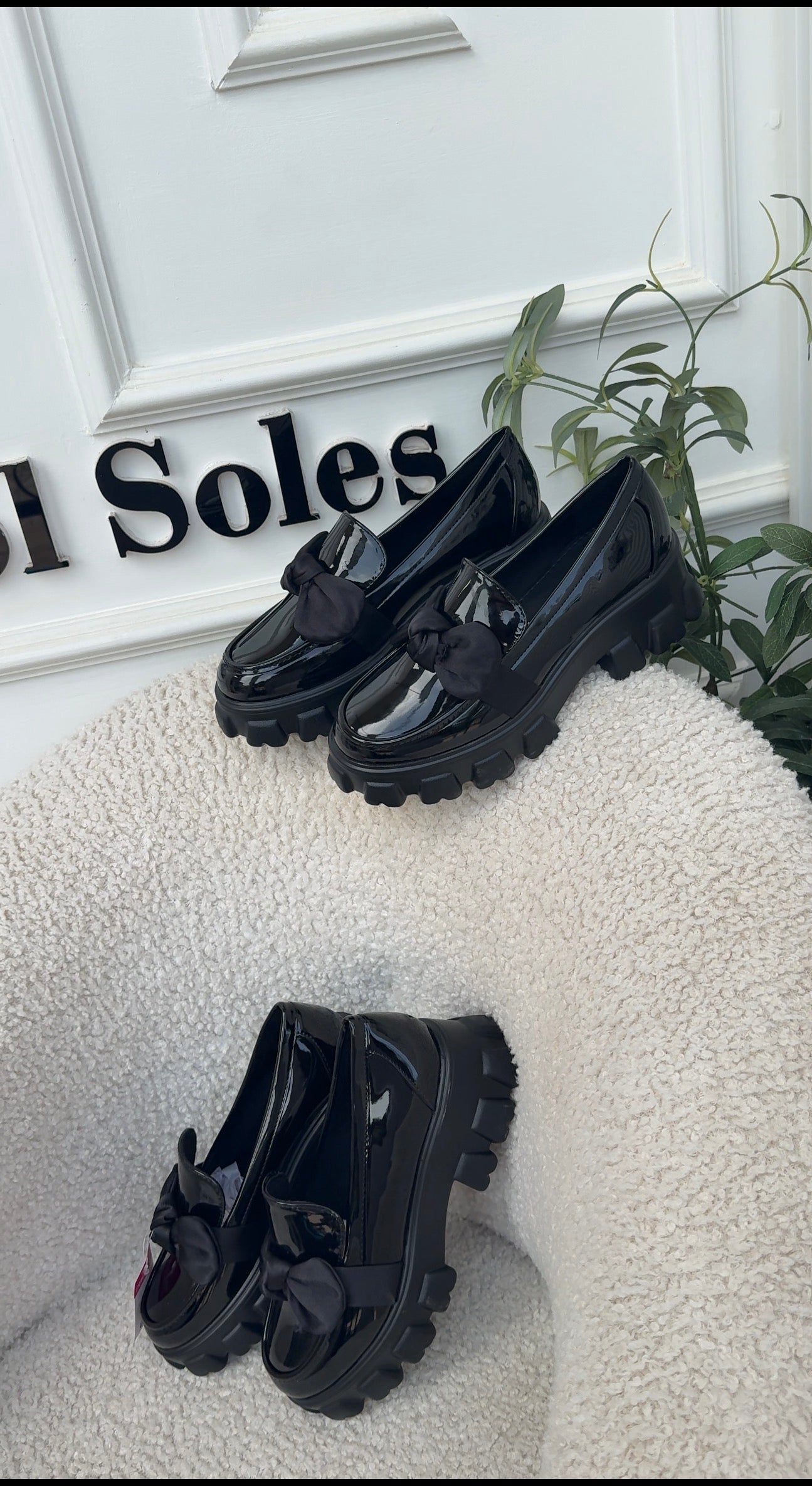 Ella Bow Black Loafers
