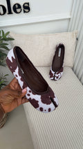 Vonzelle Tabi flats Cow hide print