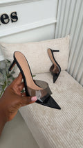 Winnie Black PVC mules