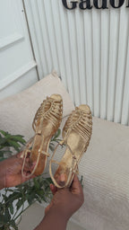 Paris gold flat sandals